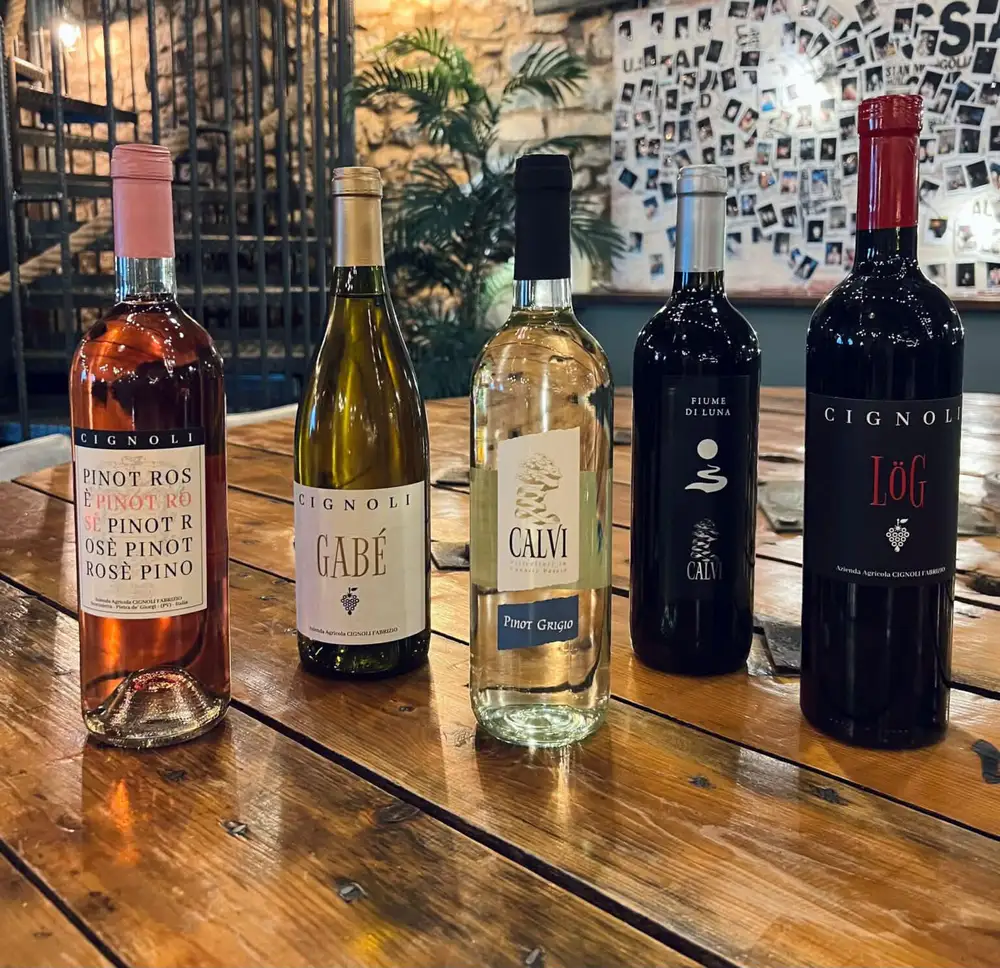 A selection of wine bottles